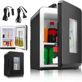 Tolletour - 15L Mini Kühlschrank. 2in1 Minikühlschrank mit Kühl- und Heizfunktion. Getränkekühlschrank. 220-240V/12V Tragbar Kleiner Kühlschrank für
