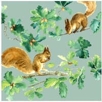 Paper+Design HOME FASHION Papierserviette 20 Servietten Squirrels 33x33cm, (20 St), braun|grün