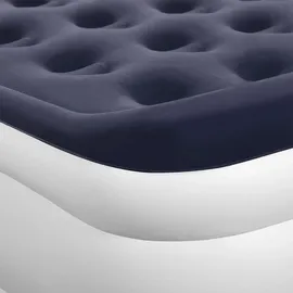 Juskys Sapri L in Blau-Weiß - 2 Personen Luftbett selbstaufblasend - integrierter Pumpe