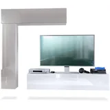 Vladon Wohnwand, Sand, Holzwerkstoff, 320x182x39 cm, Wohnzimmer, Wohnwände, Wohnwand-Sets