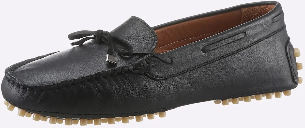 Slipper ANDREA CONTI, Damen, Gr. 39, schwarz, Glattleder, Leder, Schuhe Slipper
