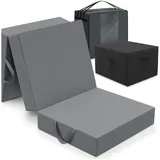 eloneo Bestschlaf grau Klappmatratze inkl. Husse & Transporttasche Spar-Set