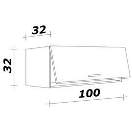 Flex-Well Klappen-Oberschrank Lucca 100 cm Weiß