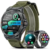 MEGALITH Smartwatch Herren Fitness Tracker: Outdoor Sport Wasserdicht Smart Watch mit Telefonfunktion - Blutdruckmessung Pulsuhr Fitnessuhr Schwarz