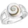 VIVANCE Fingerring VIVANCE "925/- Sterling Silber rhodiniert weiße Muschel" Gr. 56, weiß, Fingerringe, Damen, 056 (17,8), Silber 925 (Sterlingsilber), Fingerring