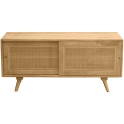 TV-Möbel aus massivem Mangoholz und Rattan-Rohrgeflecht B110 cm ACANGE