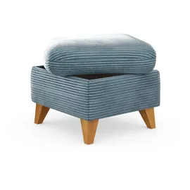 Home Affaire Polsterhocker Trelleborg Cord 58 x 48 x 58 cm Blau/Grau