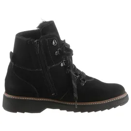 WALDLÄUFER Winterboots WALDLÄUFER "HITOMI", Damen, Gr. 6 (39), schwarz, Nubukleder, Schuhe Winterboots, Outdoorboots, Schnürboots mit Lammfellfutter, H-Weite