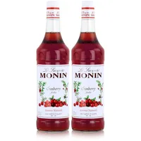 Monin Sirup Cranberry 1L - Cocktails Milchshakes Kaffeesirup (2er Pack)