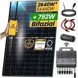 EPP.Solar Solaranlage Bifazial Komplettset 3000W Photovoltaik Solaranlage mit TSOL MP 3000W WIFI Wechselrichter Mini PV Anlage