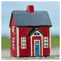 Ib laursen Haus für Teelicht Visby Rot blaue Tür