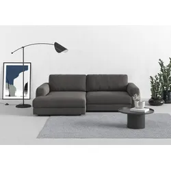 Ecksofa TRENDMANUFAKTUR "Bourbon", grau (beluga), B:250cm H:84cm T:176cm, 100% Polyester, Sofas, mit extra hohem Sitzkomfort, auch in Cord erhältlich