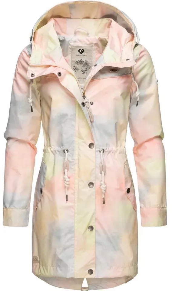 Ragwear Parka Canny Ombre Intl. stylische Übergangsjacke mit großer Kapuze bunt S (36)