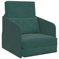 VidaXL Boden-Sofa-Bett 2-in-1 Dunkelgrün 65x80x83 cm Samt