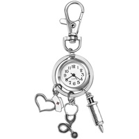 Avaner Schlüsselanhänger Taschenuhr, Rucksack Gürtel Taschenuhr, Schlüsselanhänger Uhr mit Anhänger, Clip on Schlüsselschnalle Revers Uhr für Damen und Herren