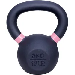 Kettlebell Gusseisen 8 kg – Schwarz mit Rosa rosa|SCHWARZ <10kg
