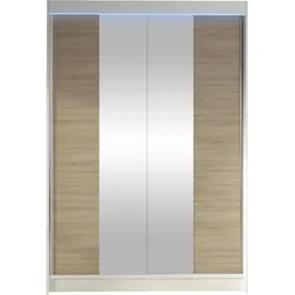 Mirjan24 Schiebetürenschrank Lino II 2-türig 120 x 200 x 60 cm Beige/Weiß