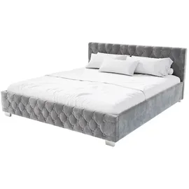 Juskys Nizza 180 x 200 cm mit Matratze grau