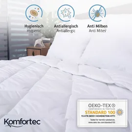 Komfortec Sommerdecke 135x200 cm, für Sommer, leichte Bettdecke, Steppbettdecke für Allergiker, atmungsaktive Schlafdecke - Weiß