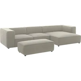 W.Schillig Eckcouch Polyester 3-Sitzer Beige