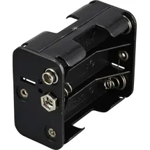 TRU Components TC-13220544 Batteriehalter 6x Mignon (AA) Druckknopfanschluss (L x B x H) 61 x 48 x 19mm