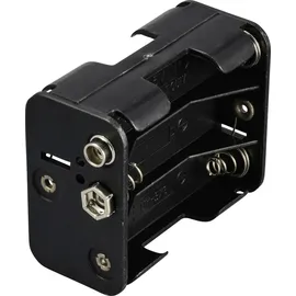 TRU Components TC-13220544 Batteriehalter 6x Mignon (AA) Druckknopfanschluss (L x B x H) 61 x 48 x 19mm