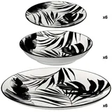 SECRET DE GOURMET Teller-Set Palme 18-teilig schwarz