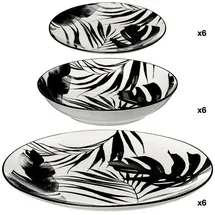 SECRET DE GOURMET Teller-Set Palme 18-teilig schwarz