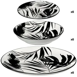 SECRET DE GOURMET Teller-Set Palme 18-teilig schwarz