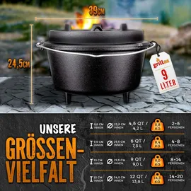 grillas Dutch Oven 9 l Gusseisen