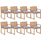 Beliani Sassari II Gartenstuhl 8er Set 0 x 0 x 0 cm hellbraun/blau