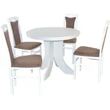 HOFMANN LIVING AND MORE Essgruppe »5tlg. Tischgruppe«, (Spar-Set, 5 tlg 5tlg. Tischgruppe), weiß + braun, + weiß, , 95568213-0 B/H/T: 45 cm x 95 cm x 48 cm,