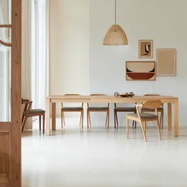 Tikamoon Eden 180 x 75 x 90 cm Ausziehtisch beige