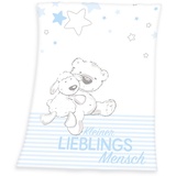 Herding 1440212014 - Lieblingsmensch, Decke, Polyester, blau, 75x100 cm