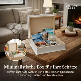 Creative Deco Buchbox 24 x 19 x 7,5 cm 1-tlg. Weiß