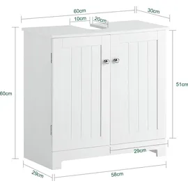 SoBuy Waschbeckenunterschrank Weiß