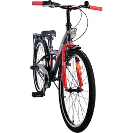 Volare Kinderfahrrad Thombike für Jungen 24 Zoll Kinderrad in Schwarz Rot