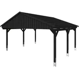 SKANHOLZ Fichtelberg Doppelcarport 6,18 x 5,66 m anthrazit inkl. Pfostenanker