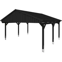 SKANHOLZ Fichtelberg Doppelcarport 6,18 x 5,66 m anthrazit inkl. Pfostenanker