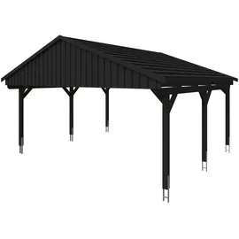 SKANHOLZ Fichtelberg Doppelcarport 6,18 x 5,66 m anthrazit inkl. Pfostenanker