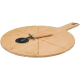 Five Pizza-Schneidebrett mit Schneidring 37 cm Beige