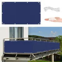 Sichtschutz Balkon 0.8 x 12m Windschutz UV-Schutz und Sonnenschutz, Garten Sichtschutz für Balkon Garten Terrassen die Seite, (in div. Größen & Farben), Blau