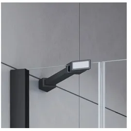 Breuer Seitenwand für Drehtür PANORAMA 80 x 200 cm Dekor Satiniert Profilfarbe schwarz - Schwarz