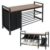 Dune Design DuneDesign Schuhbank Braun, Holz, Rechteckig, 30x52x92 cm, Garderobe, Garderobenbänke, Schuhbänke