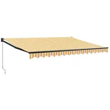 vidaXL Markise Einziehbar Gelb und Weiß 4x3 m Stoff und Aluminium