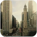 Untersetzer aus Kork – Blick von Chicago Stadtlandschaft, zeitgenössische Architektur – 1 Stück (95 x 95 mm)