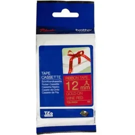 Brother TZe-RW34 P-touch textiles Schriftband gold auf weinrot 12mm