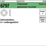 OEM Zahnscheibe DIN 6797 FormA außengezahnt A 3,7 Federstahl galv.verz. 500St.