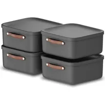 Rotho Maloja Aufbewahrungsbox 39,5 x 38,0 x 17,7 cm 4-tlg. schwarz