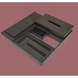 progettobagno Schubladeneinrichtungspaket CA45L, Accessoires, grau